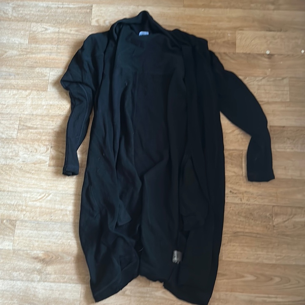 Long, black cardigan